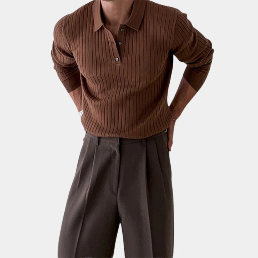 Deacon® | Men'S Ribbed Polo Shirt - Image 2