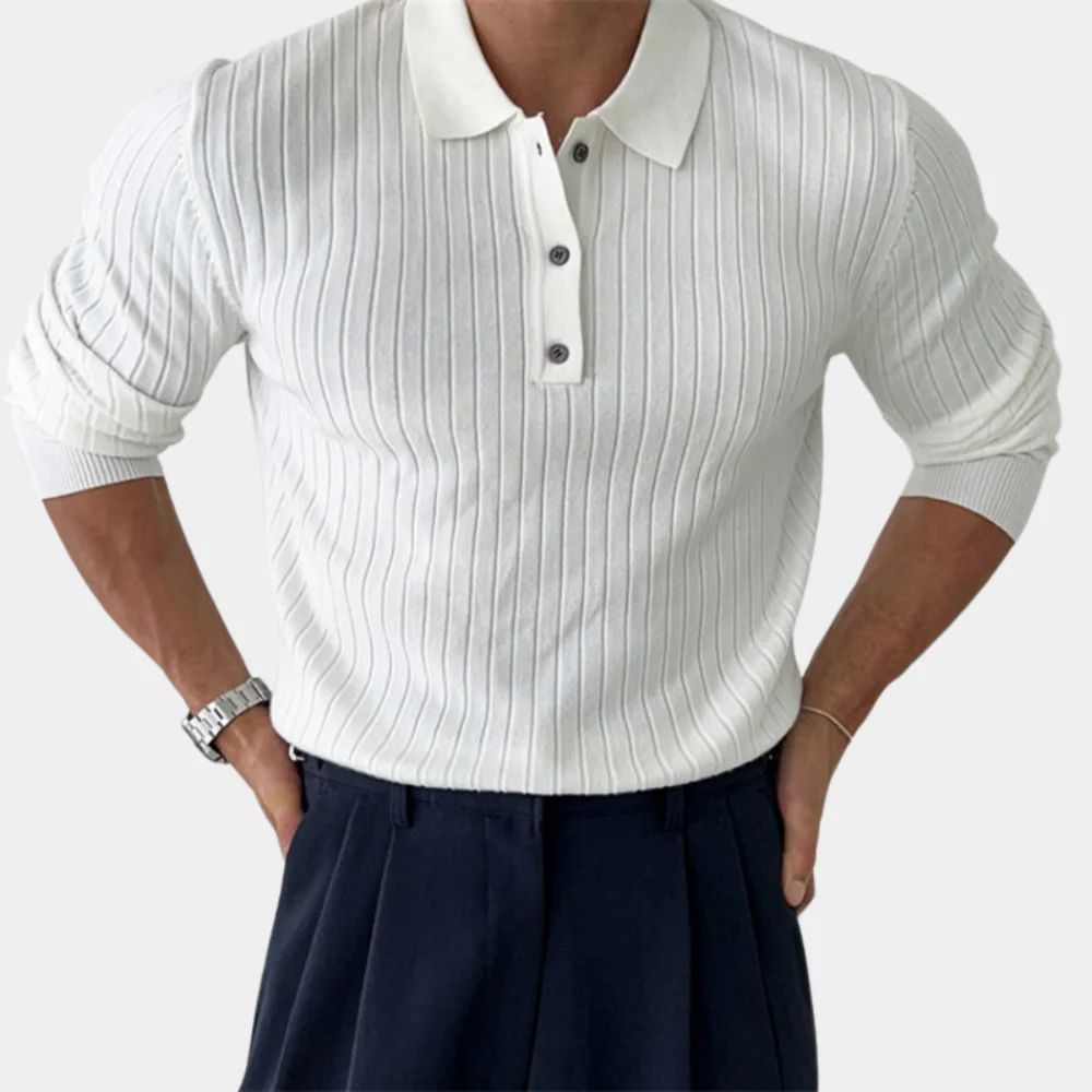 Deacon® | Men'S Ribbed Polo Shirt - Image 3