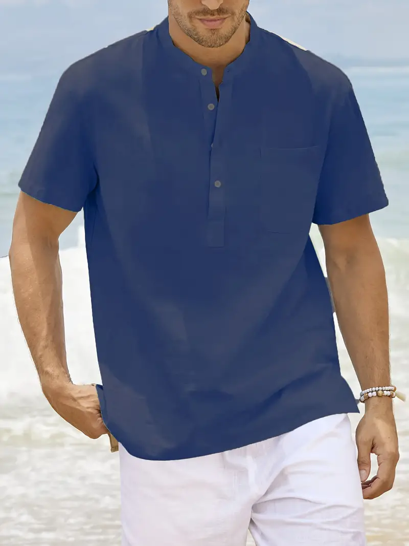 Declan® | Summer Shirt With Short Sleeve Closure For Men - Image 4