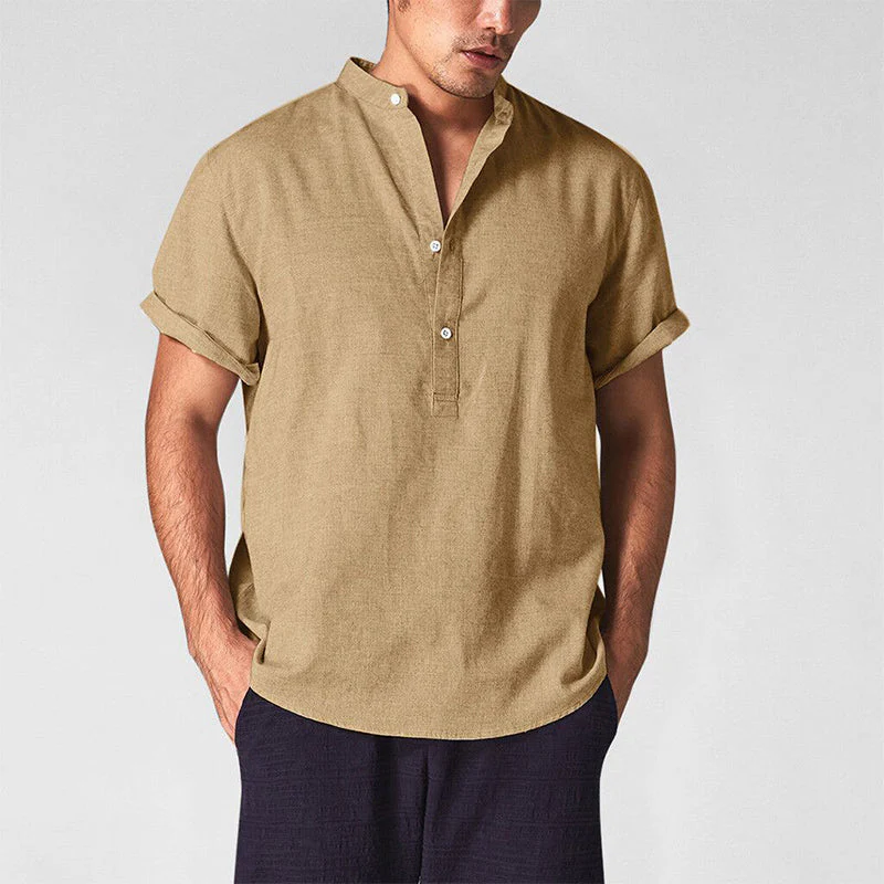 Declan® | Versatile Short-Sleeved Men'S Shirt Made Of Cotton And Linen - Image 7