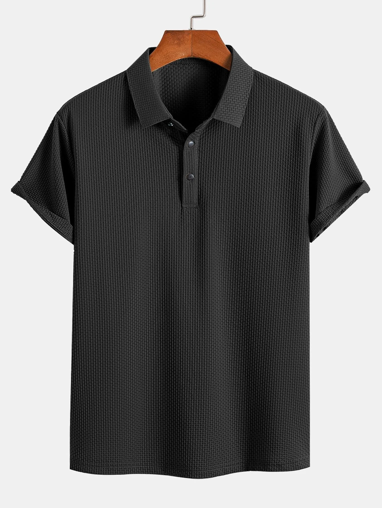 Declan | Short Sleeve Textured Polo - Image 4