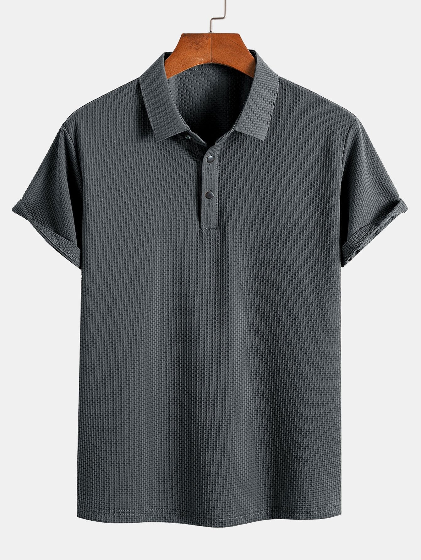 Declan | Short Sleeve Textured Polo - Image 6