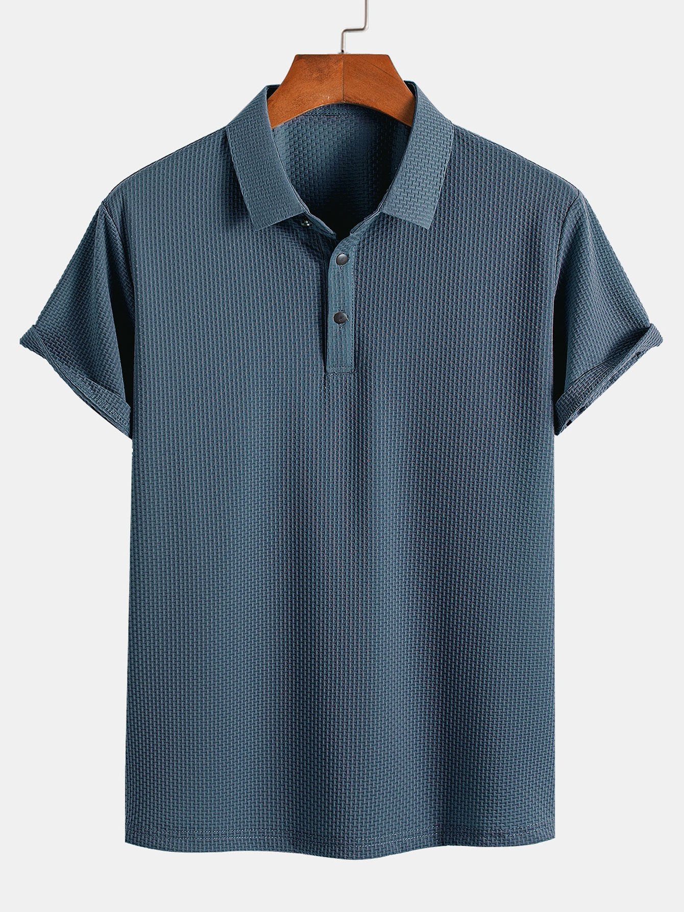 Declan | Short Sleeve Textured Polo - Image 7