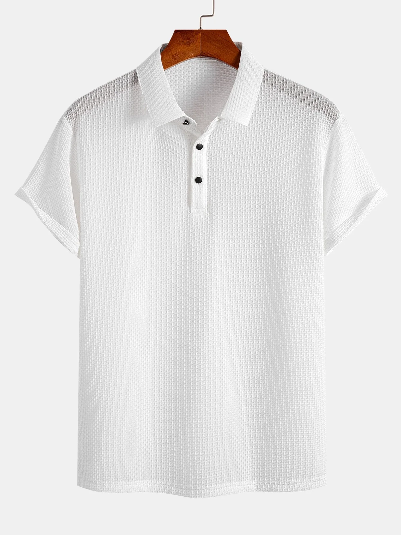 Declan | Short Sleeve Textured Polo - Image 8