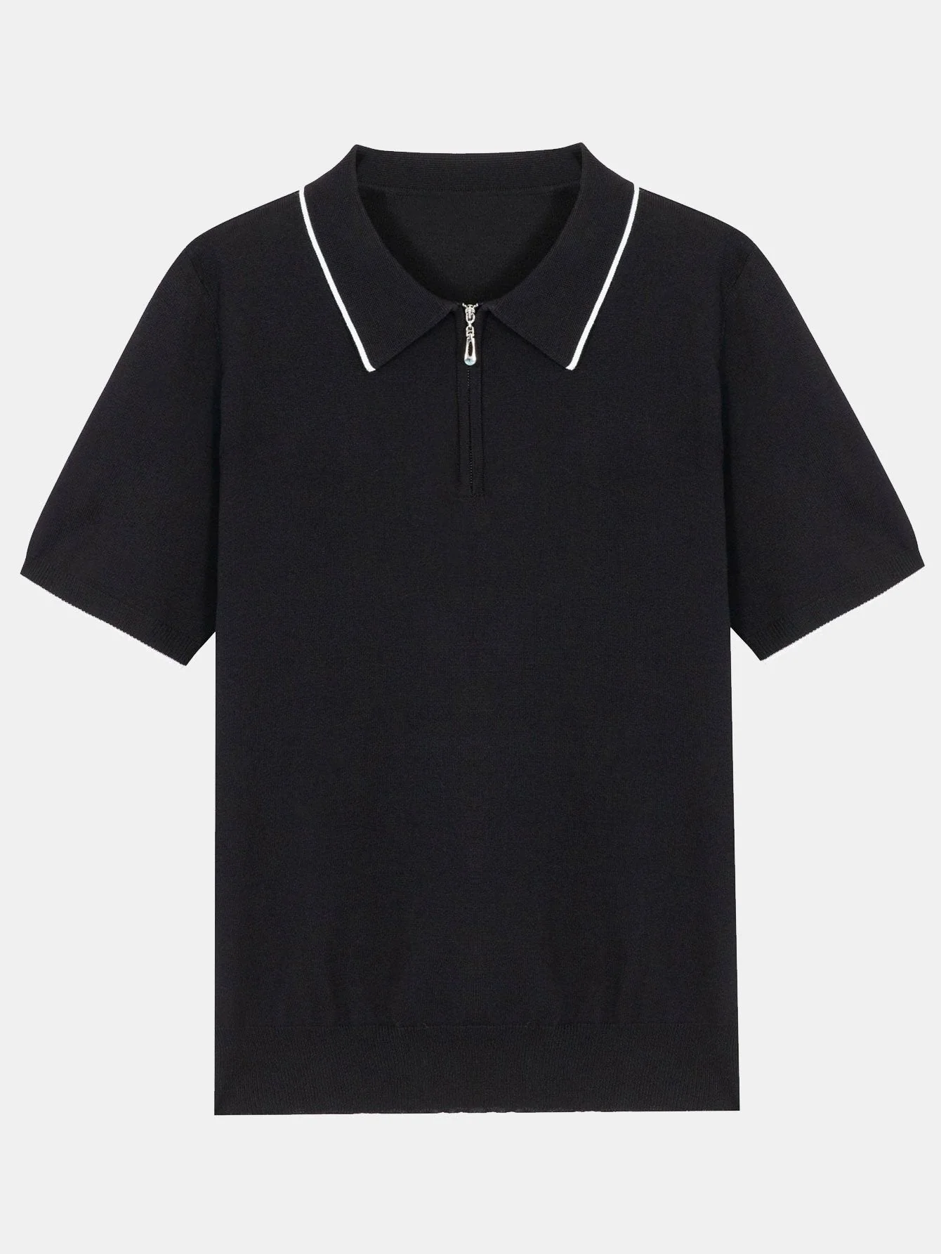 Declan | Solid Zip Sweater Polo - Image 2