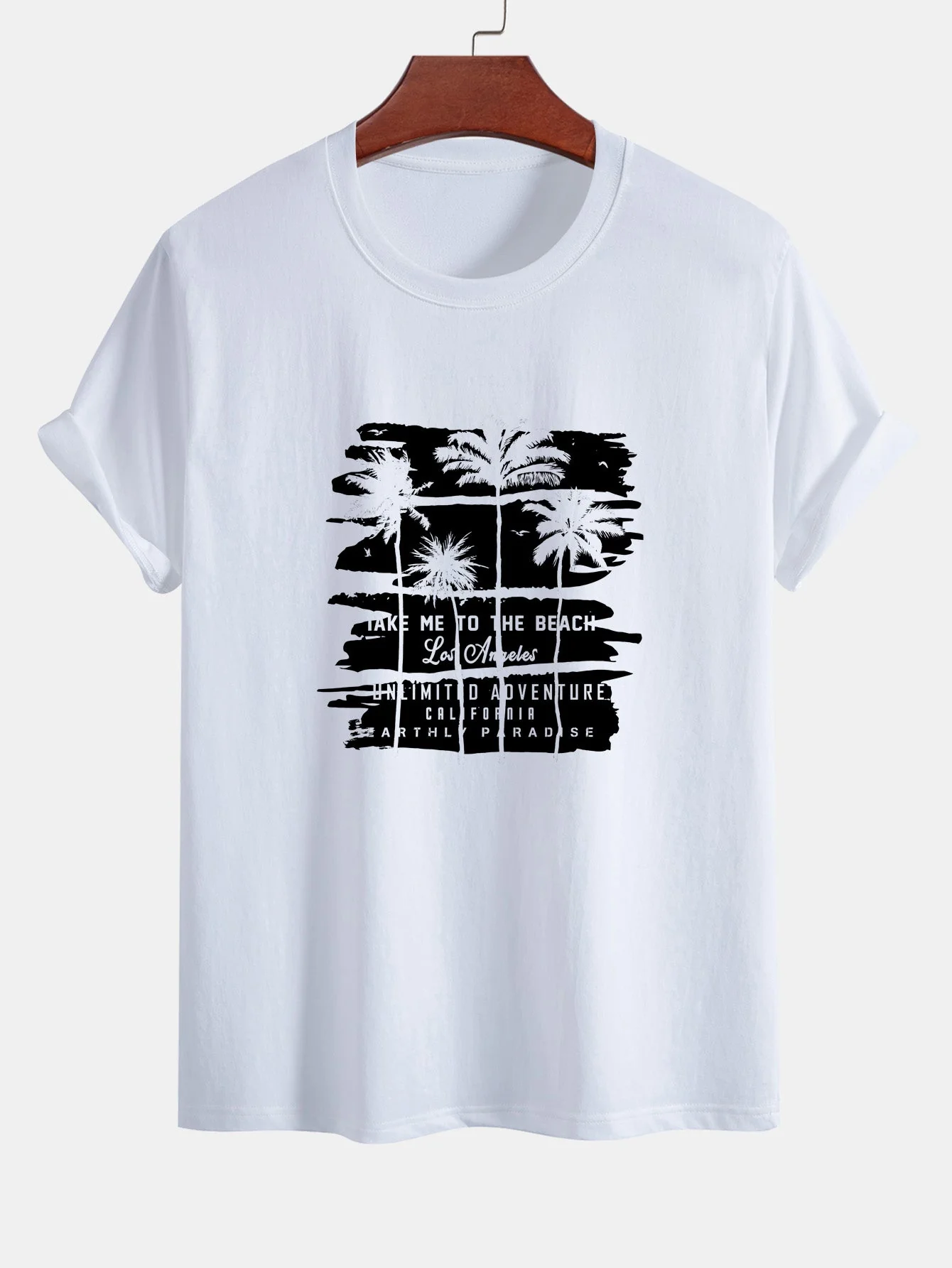 Delfín® | Palm Tree Silhouette Print Cotton T-Shirt - Image 2