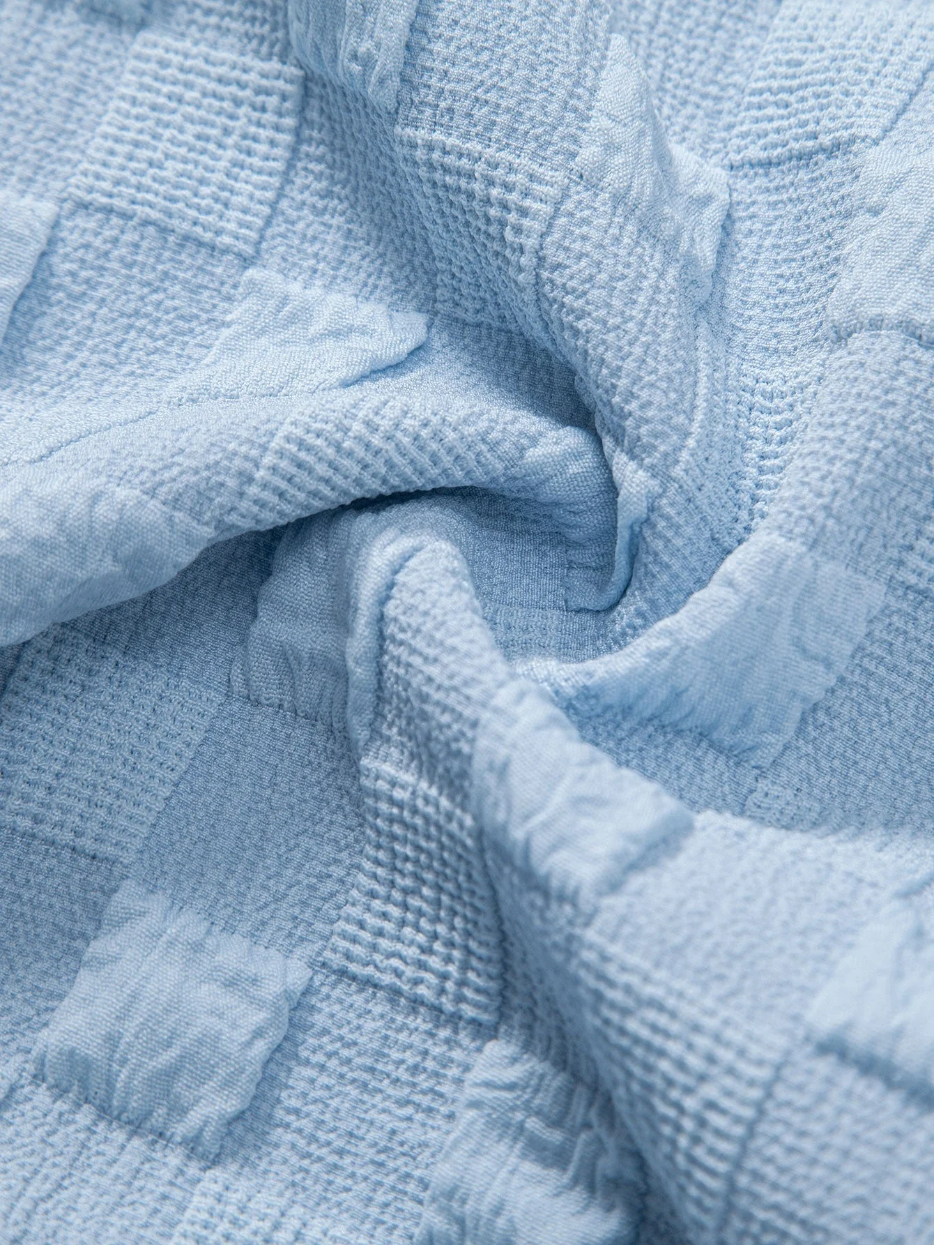 Demetrio® | Checkerboard Textured Button Up Shirt - Image 15