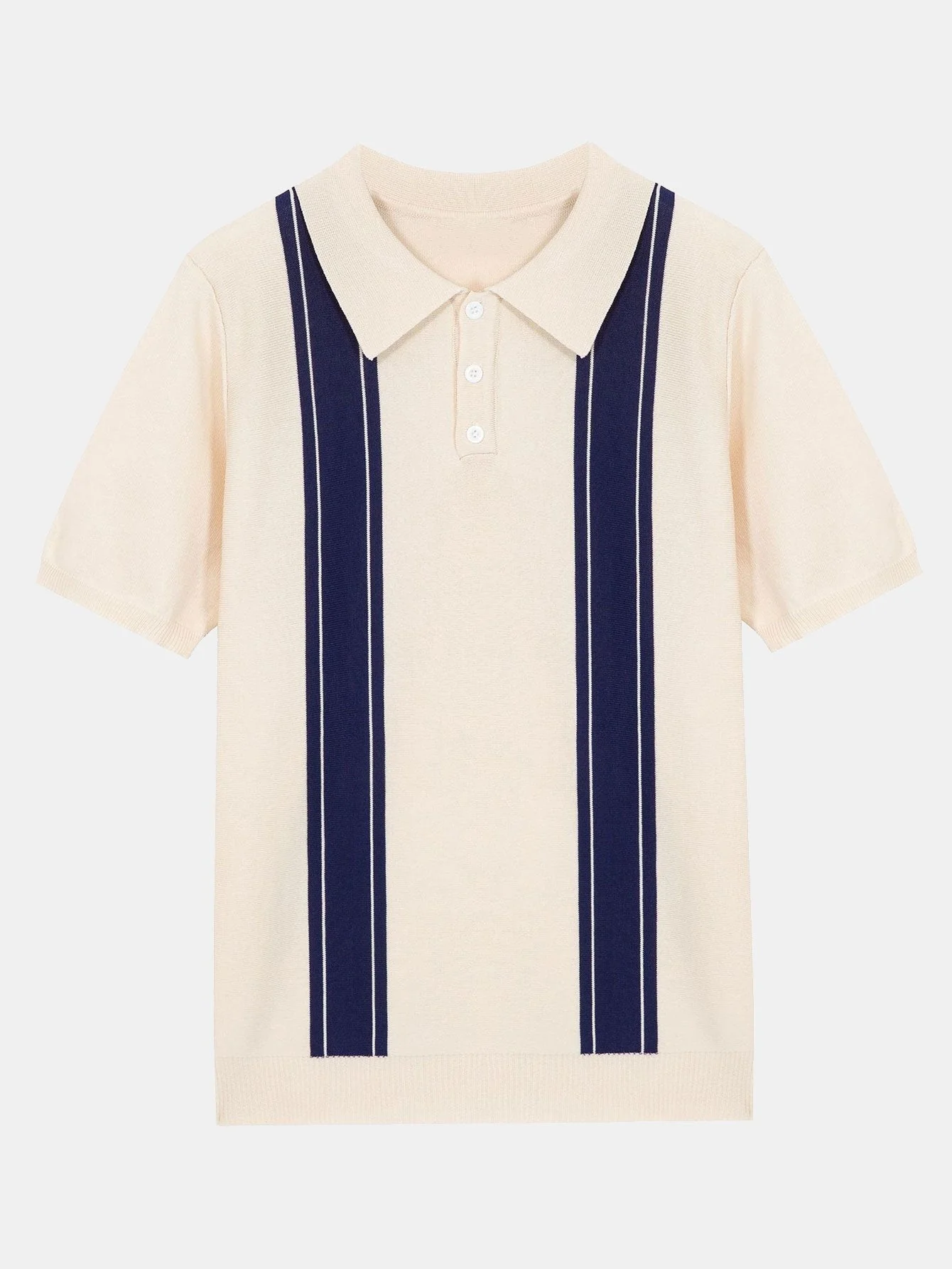 Demócrito® | Striped Short Sleeve Sweater Polo - Image 2