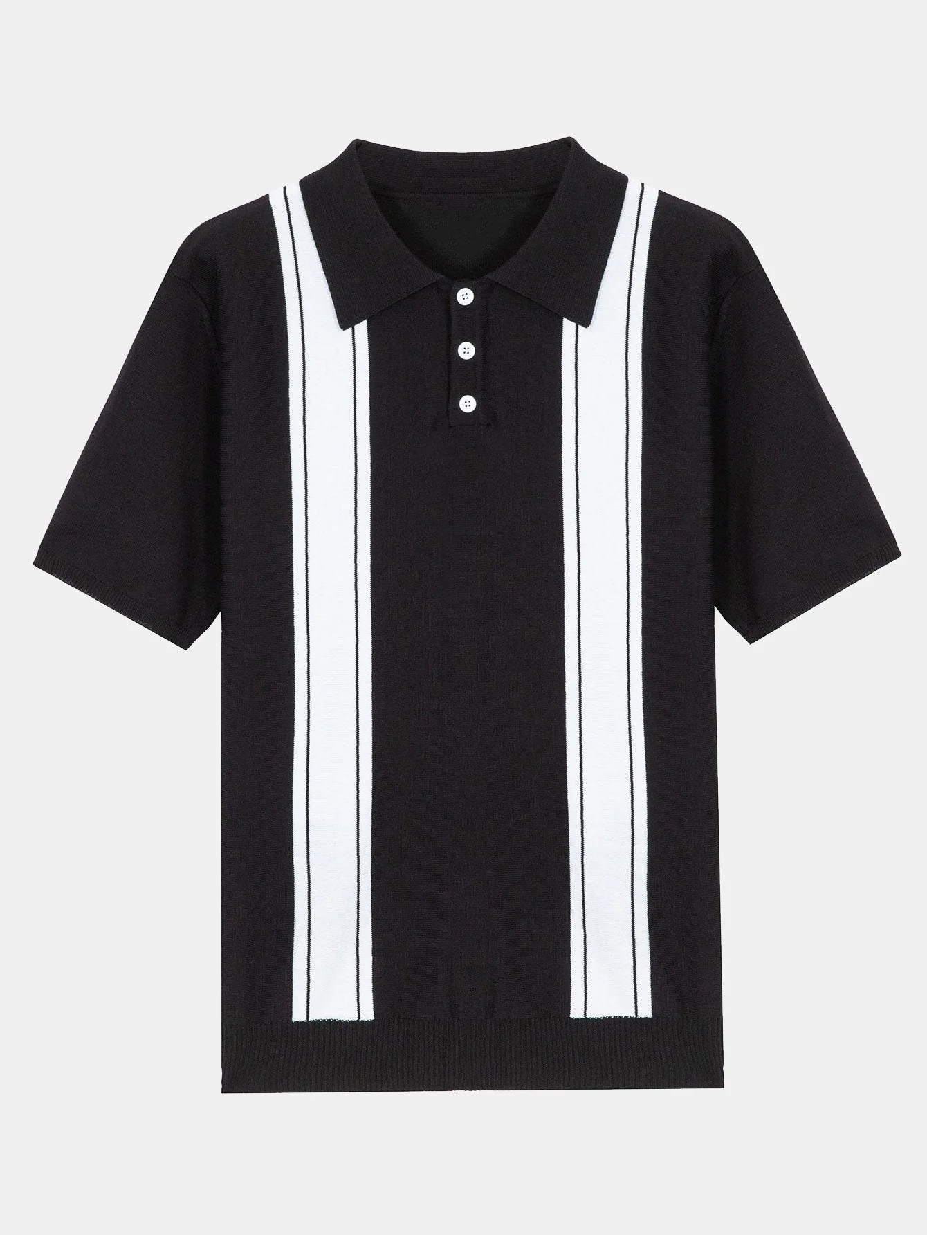 Demócrito® | Striped Short Sleeve Sweater Polo - Image 3