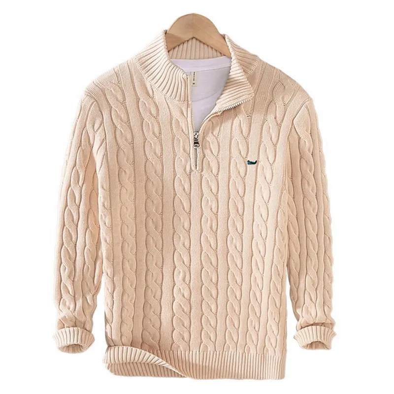 Denholm® | Knitted Cotton Pullovers With Stand-Up Collar - Image 2