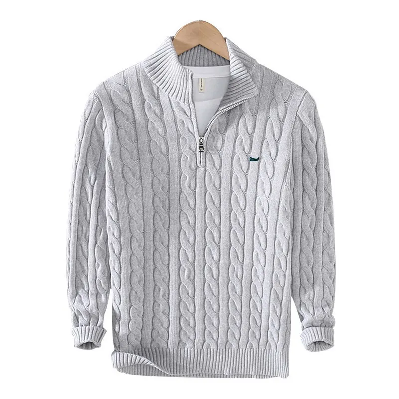 Denholm® | Knitted Cotton Pullovers With Stand-Up Collar - Image 6