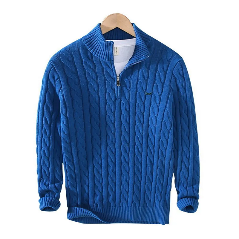 Denholm® | Knitted Cotton Pullovers With Stand-Up Collar - Image 8