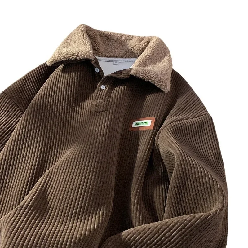 Denzil® | Corduroy Polo Sweatshirt For Men - Image 5