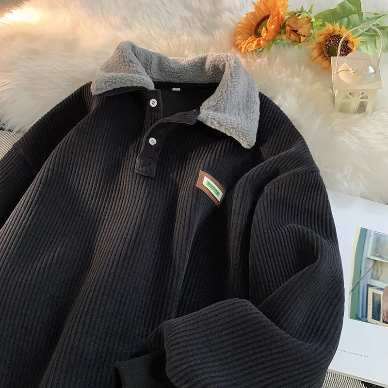 Denzil® | Corduroy Polo Sweatshirt For Men - Image 6