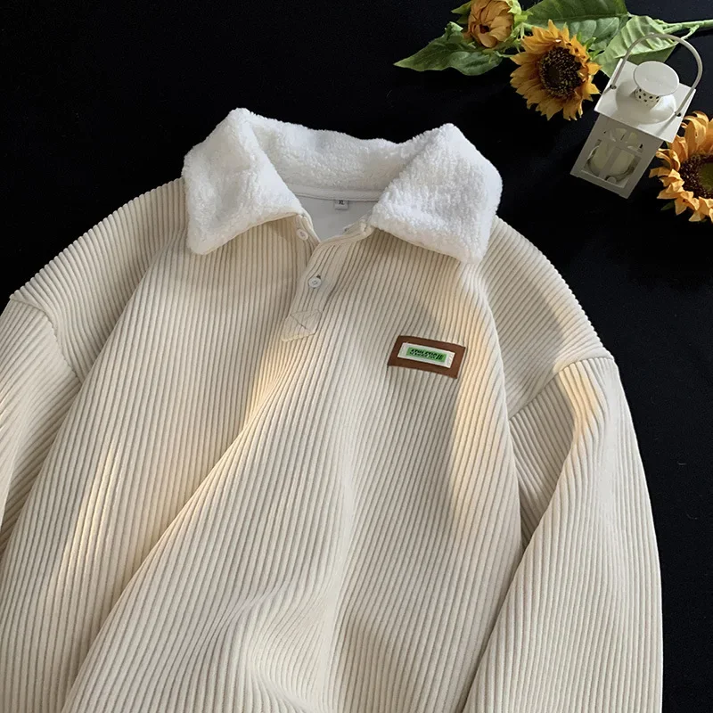 Denzil® | Corduroy Polo Sweatshirt For Men - Image 7