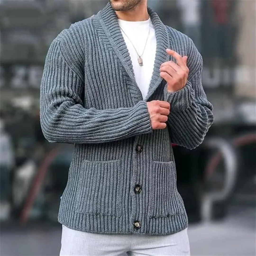 Dervin | Men's relaxed fit knitted cardigan - Image 7