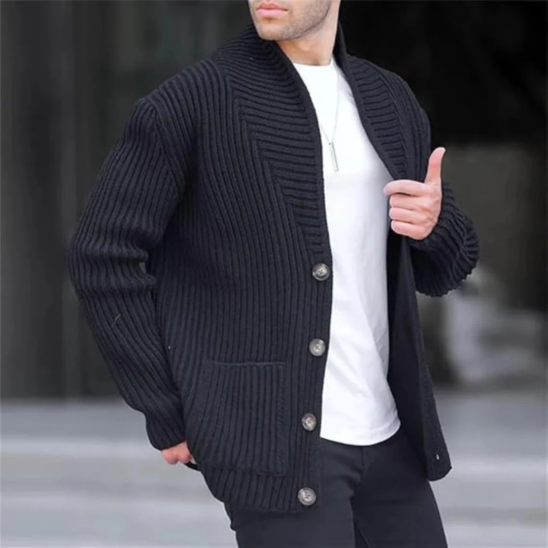 Dervin | Men's relaxed fit knitted cardigan - Image 9