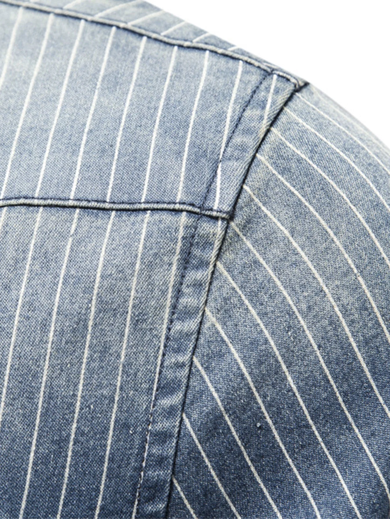Desiderio® | Stripe Washed Denim Shirt With Pockets - Image 5