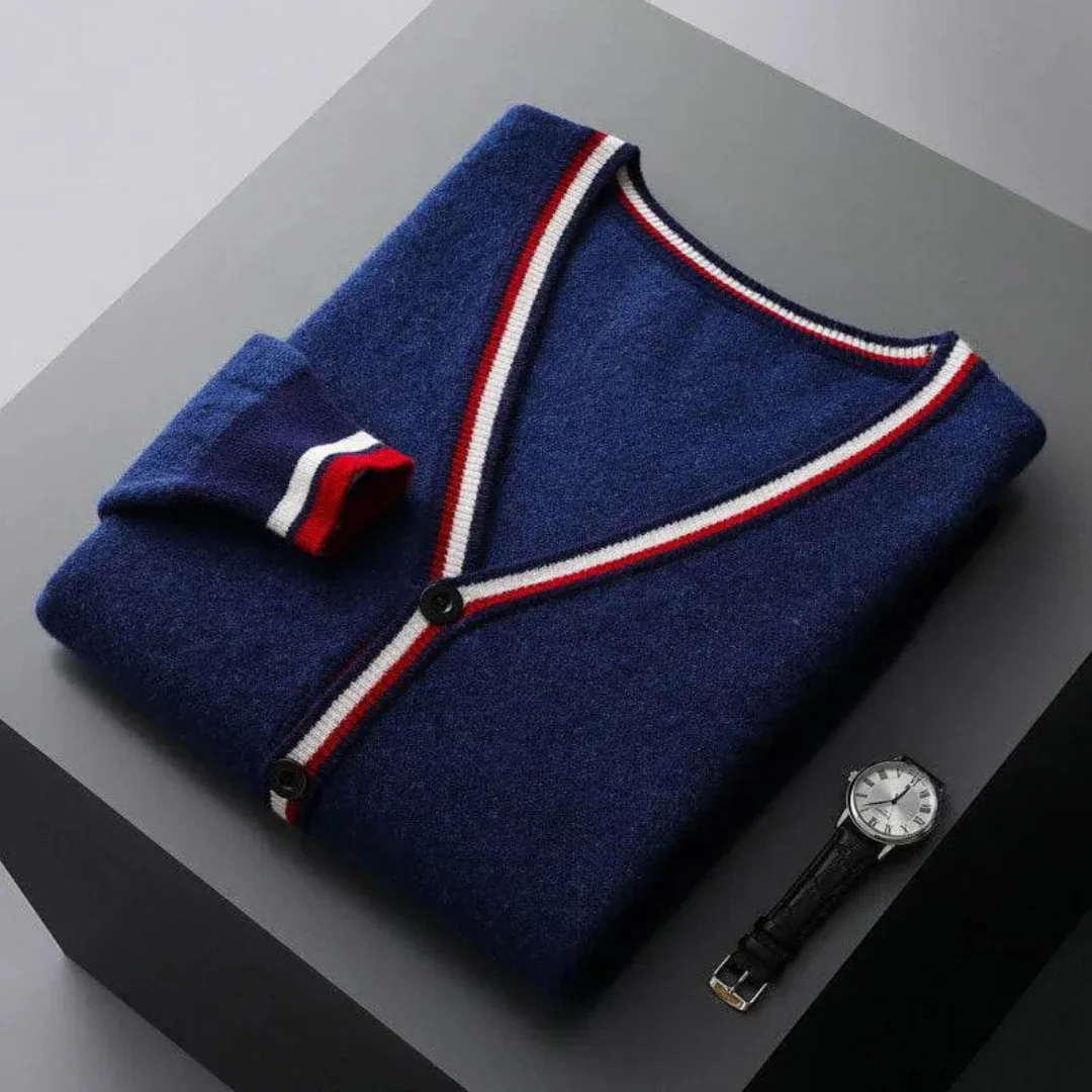 Desiderio | Neck Wool Cardigan - Image 3