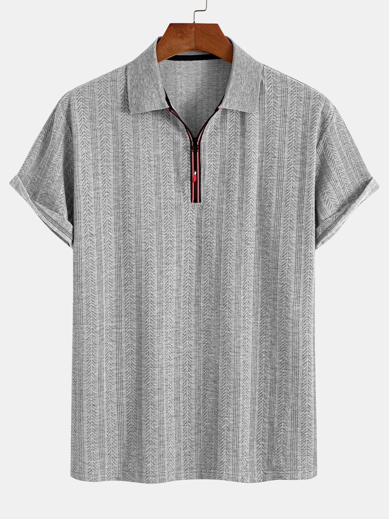 Devon® | Textured Zipper Polo - Image 11