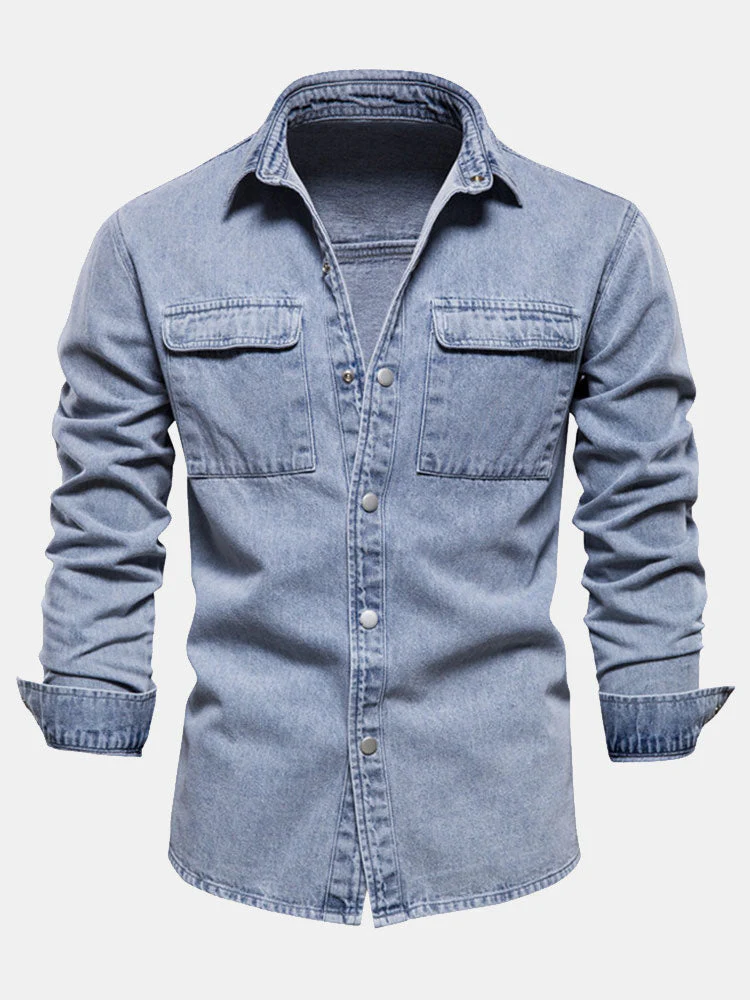 Dexter® | Washed Denim Overshirt With Pockets - Image 3