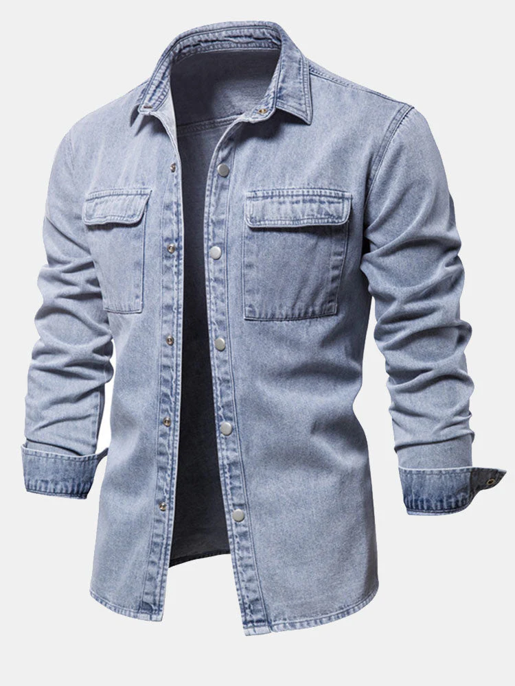 Dexter® | Washed Denim Overshirt With Pockets - Image 4