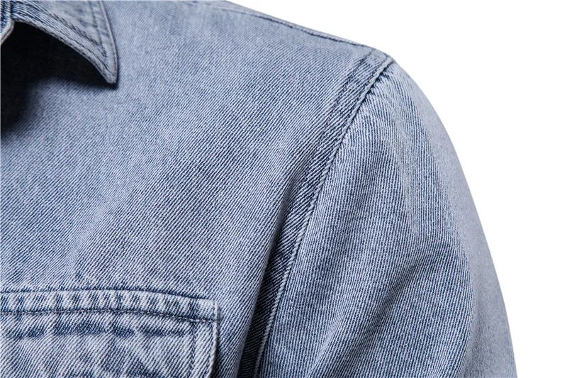 Dexter® | Washed Denim Overshirt With Pockets - Image 5