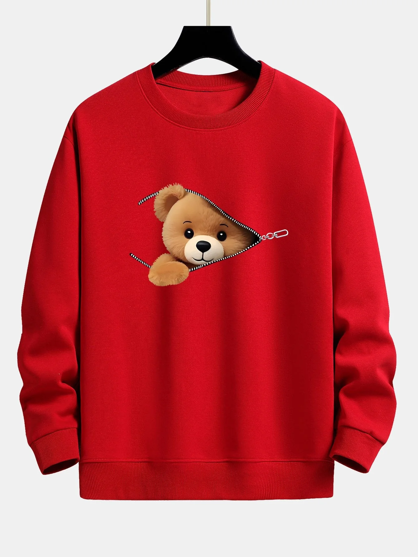 Dexter® | Zipper Bear Print Relax Fit Sweatshirt - Image 10