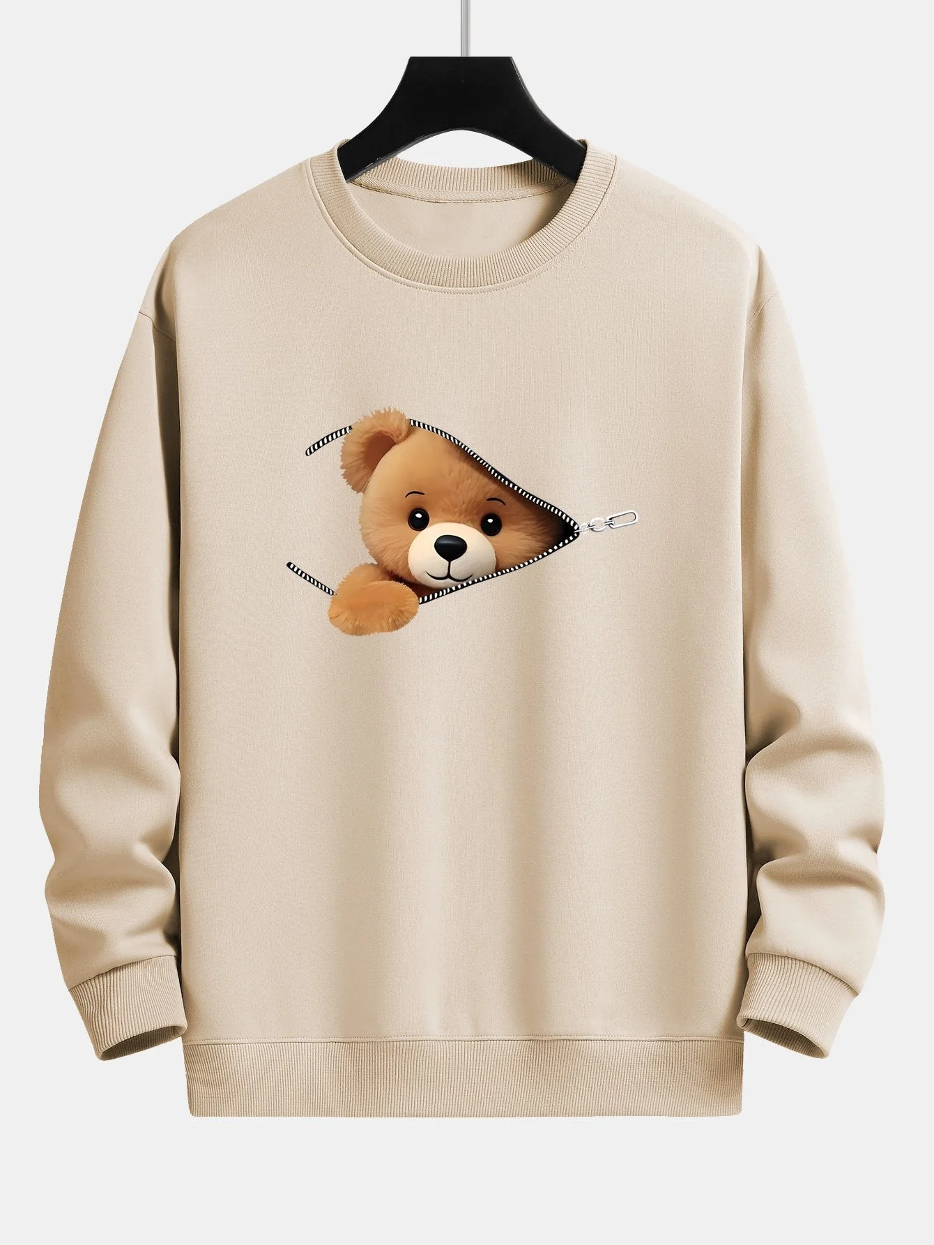 Dexter® | Zipper Bear Print Relax Fit Sweatshirt - Image 4