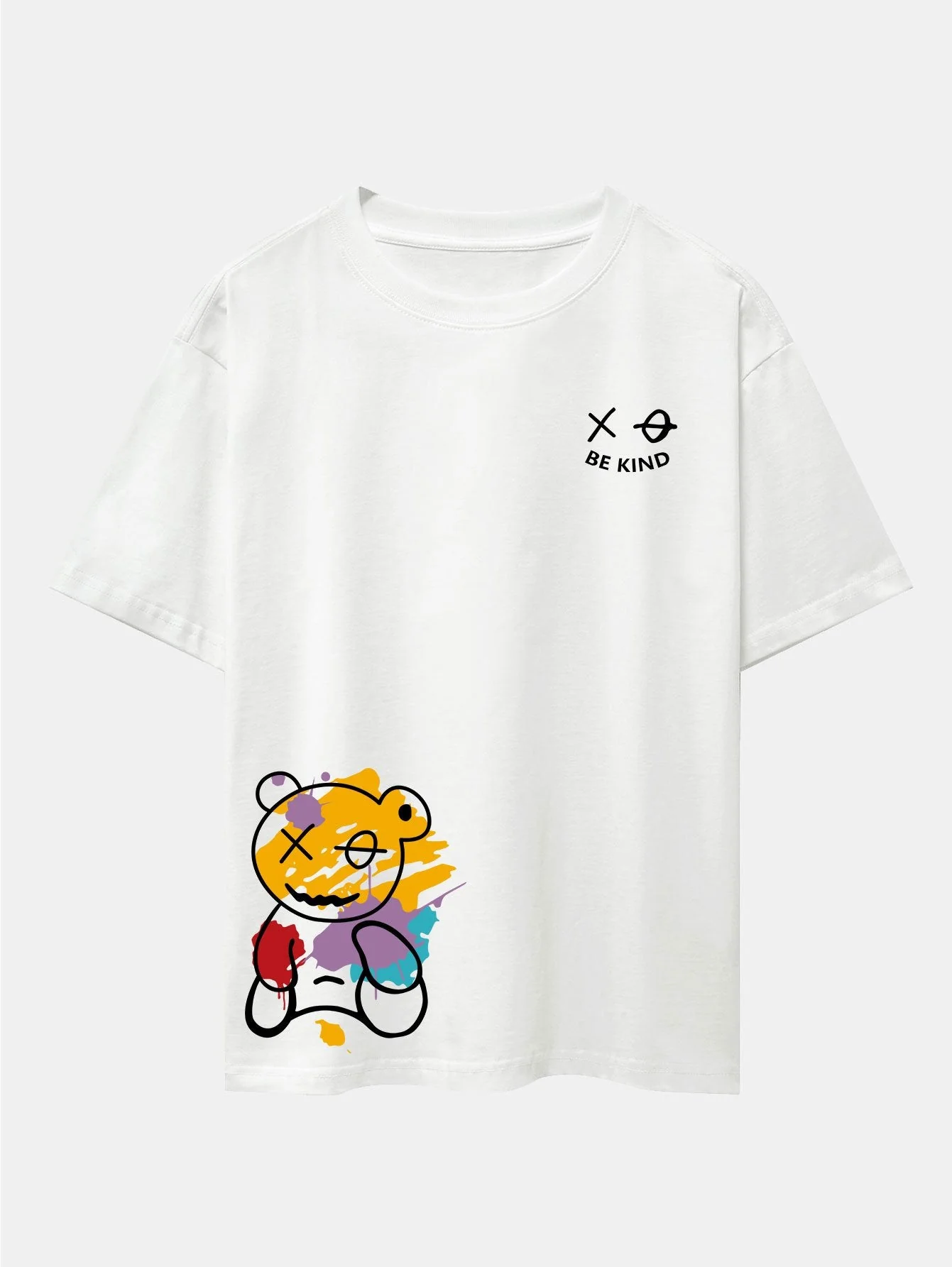 Dillon® | Graffiti Bear Print Drop Shoulder Oversize T-Shirt - Image 2