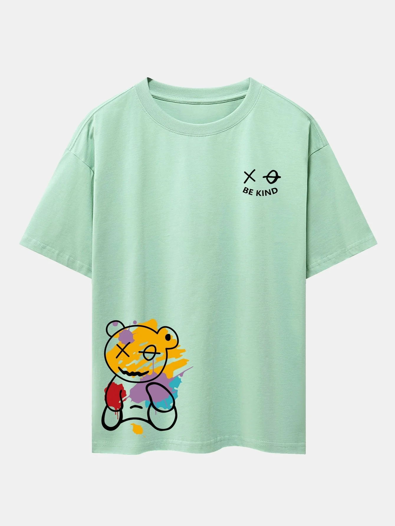 Dillon® | Graffiti Bear Print Drop Shoulder Oversize T-Shirt - Image 6