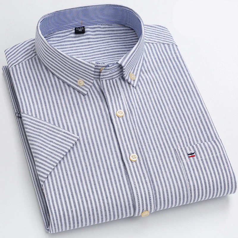 Dimitri® | Soft Cotton Shirt With Practical Chest Pocket And Short Sleeves - Image 3