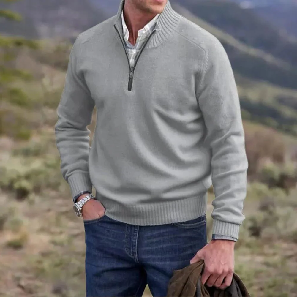 Diotrephes® | Elegant Cashmere Zip Sweater - Image 2