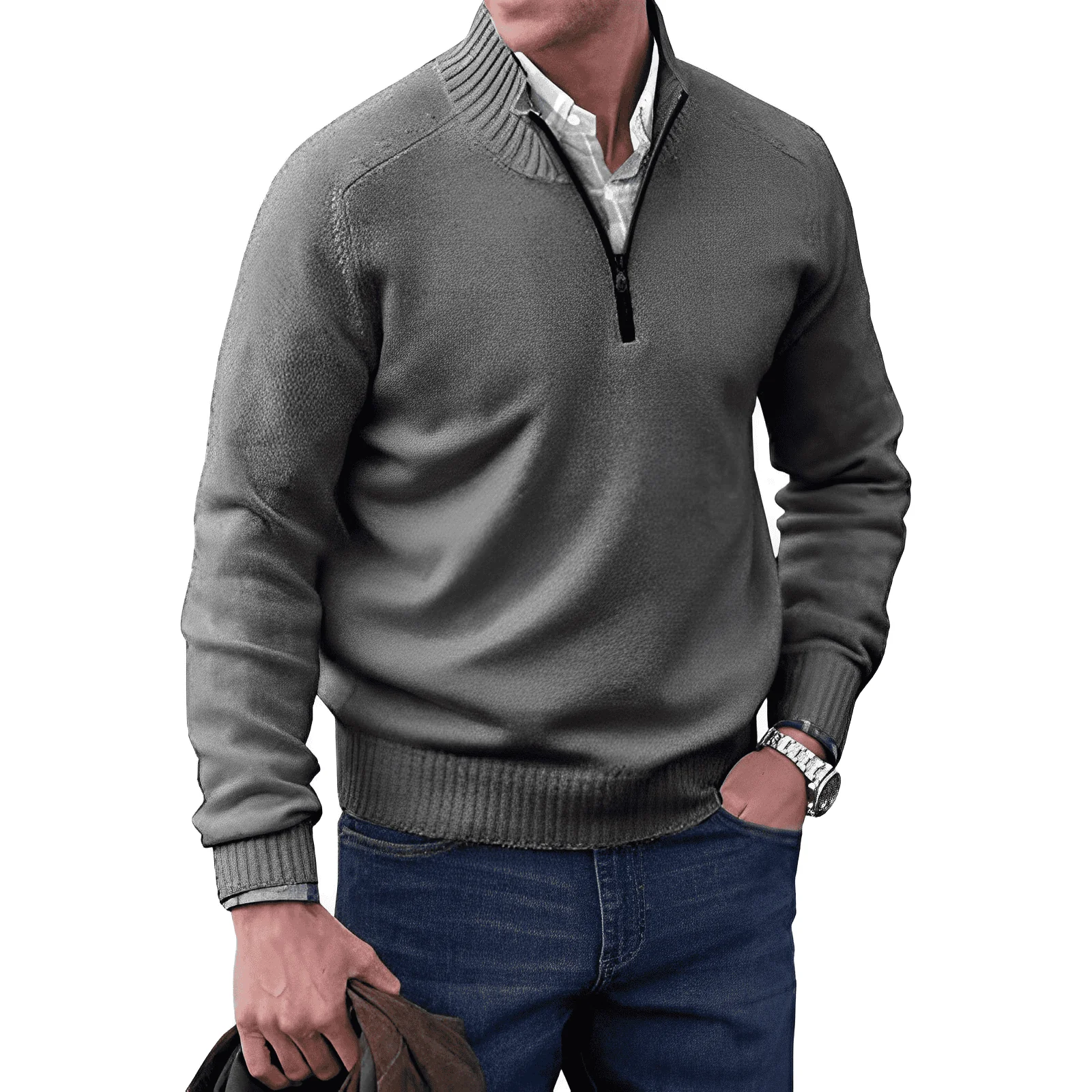 Diotrephes® | Elegant Cashmere Zip Sweater - Image 7
