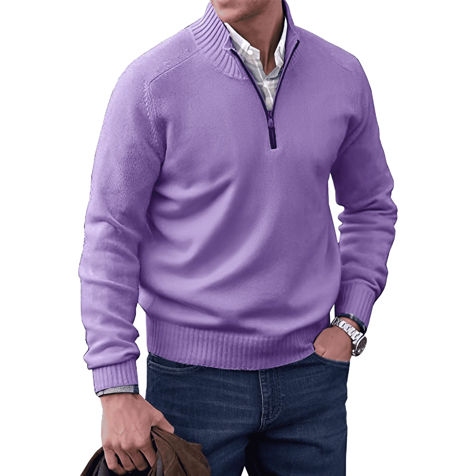 Diotrephes® | Elegant Cashmere Zip Sweater - Image 8