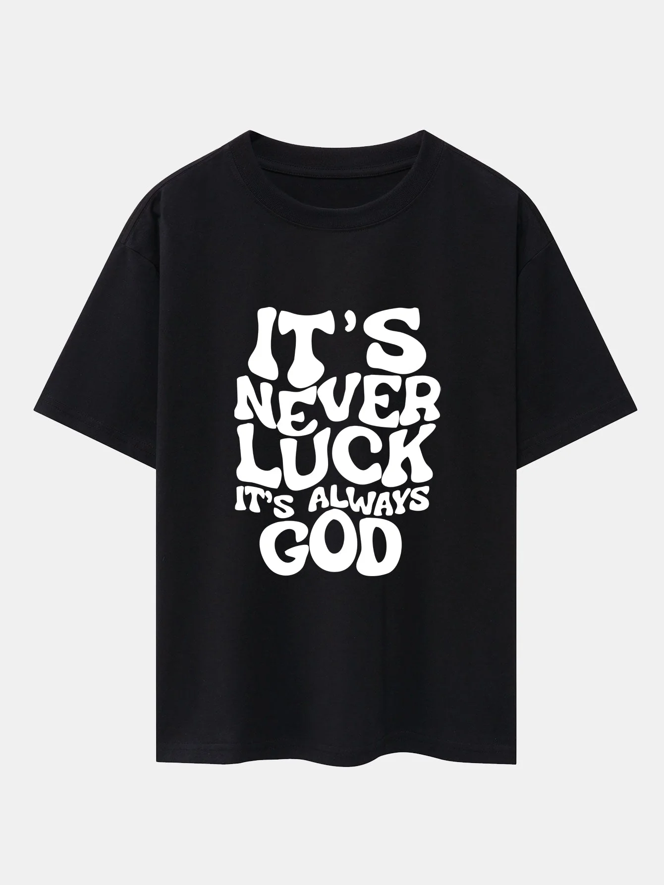 Dolores® | God Slogan Print Drop Shoulder Oversize T-Shirt - Image 3