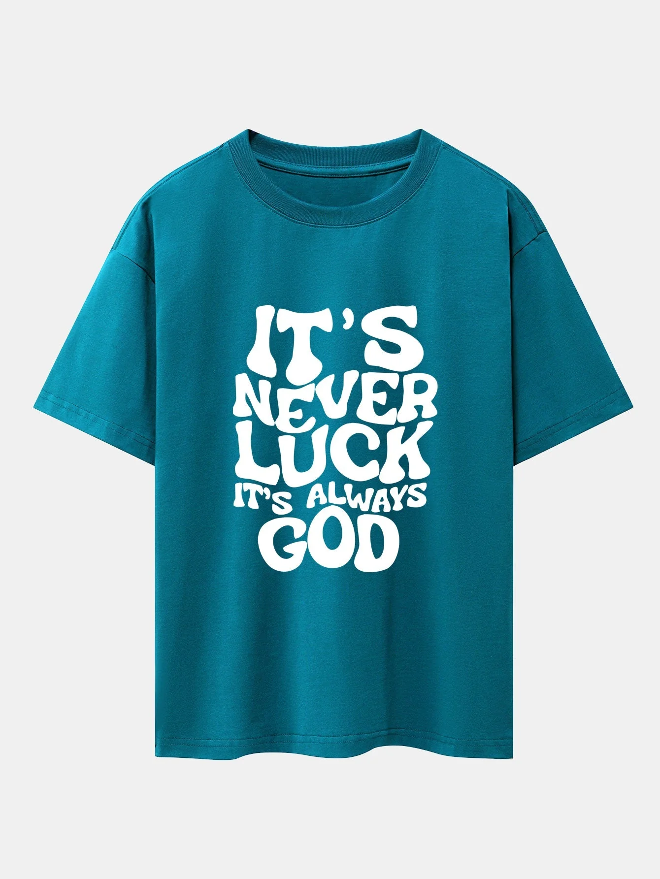 Dolores® | God Slogan Print Drop Shoulder Oversize T-Shirt - Image 4
