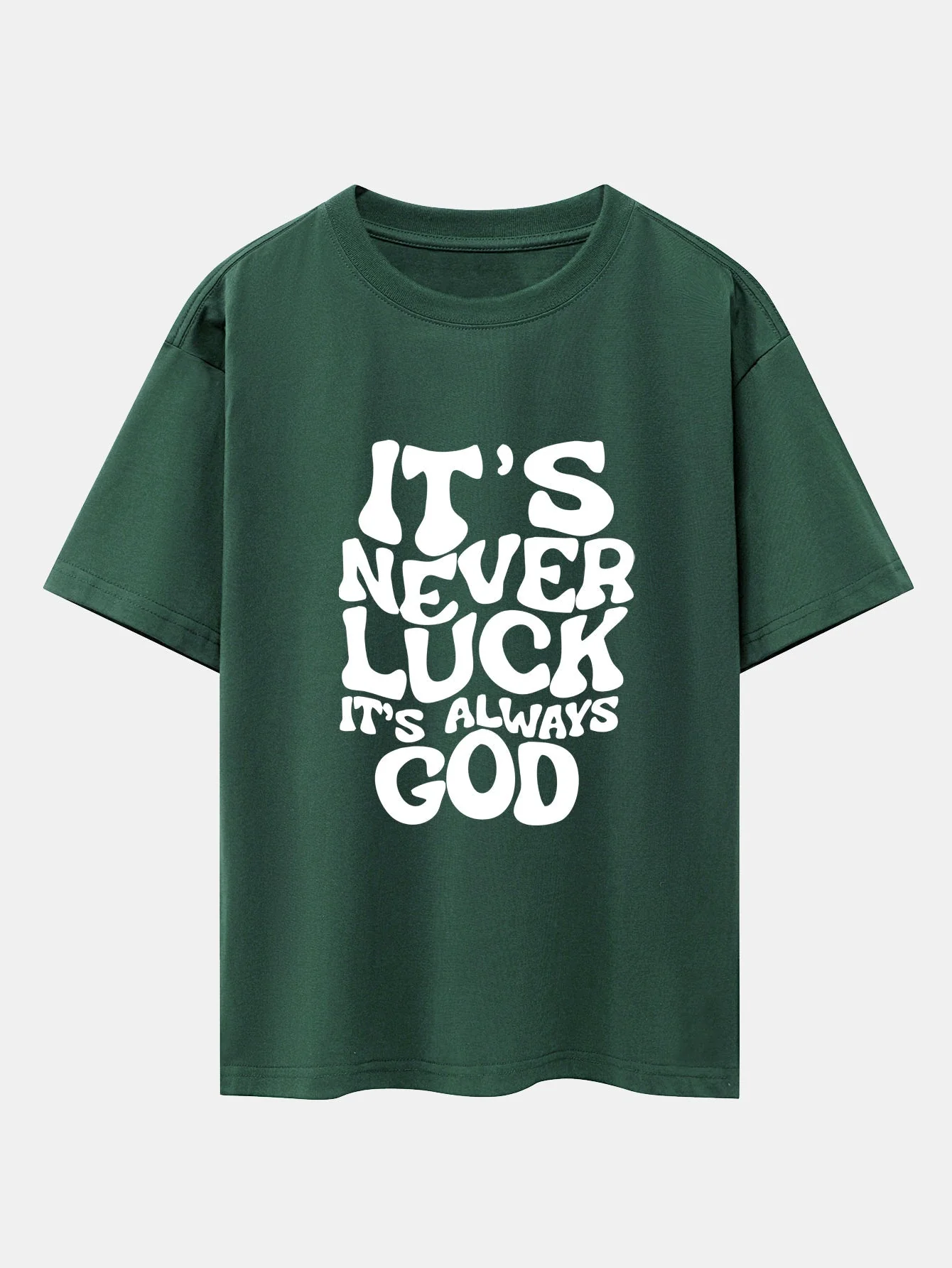 Dolores® | God Slogan Print Drop Shoulder Oversize T-Shirt - Image 9