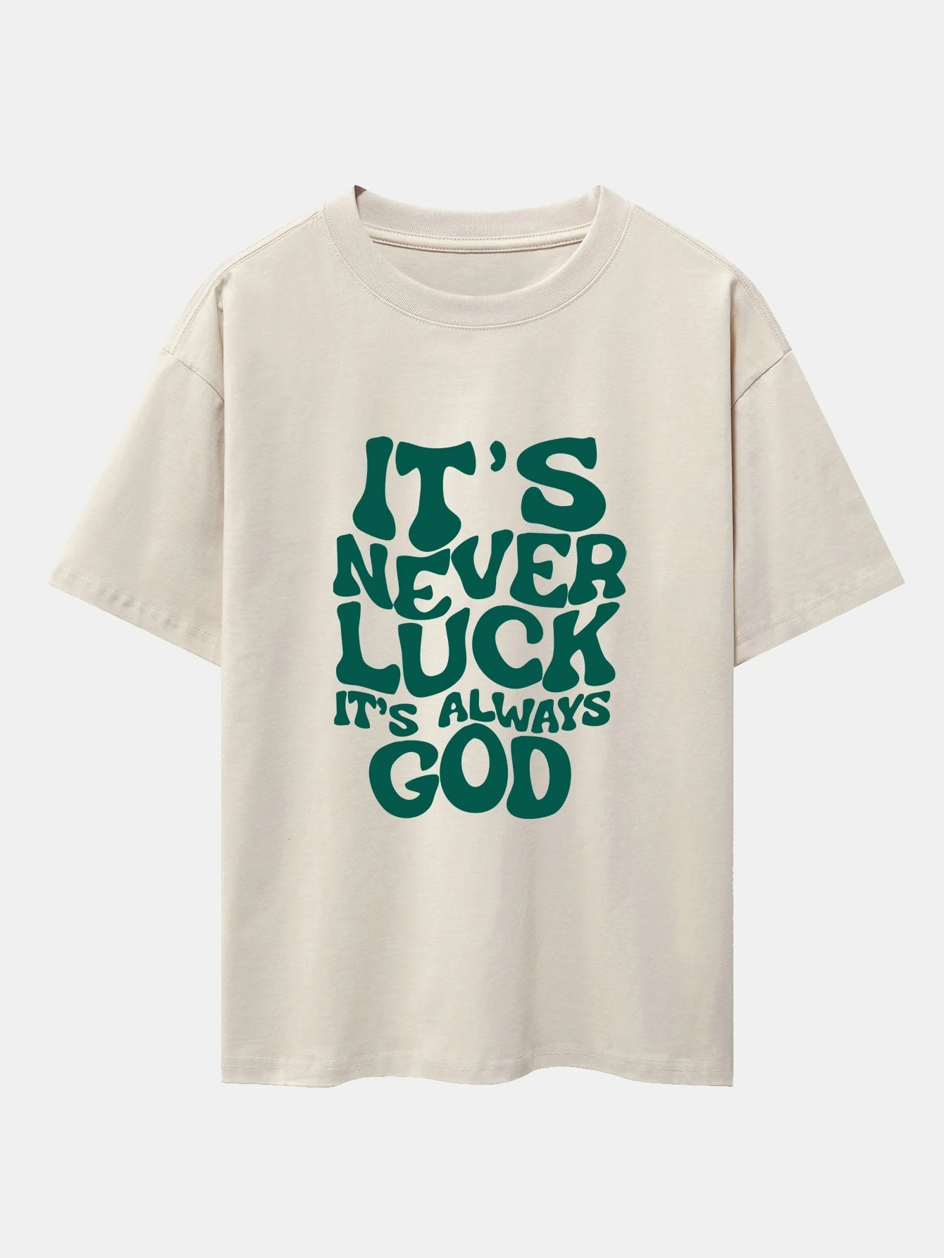 Domingo® | God Slogan Print Drop Shoulder Oversize T-Shirt - Image 3
