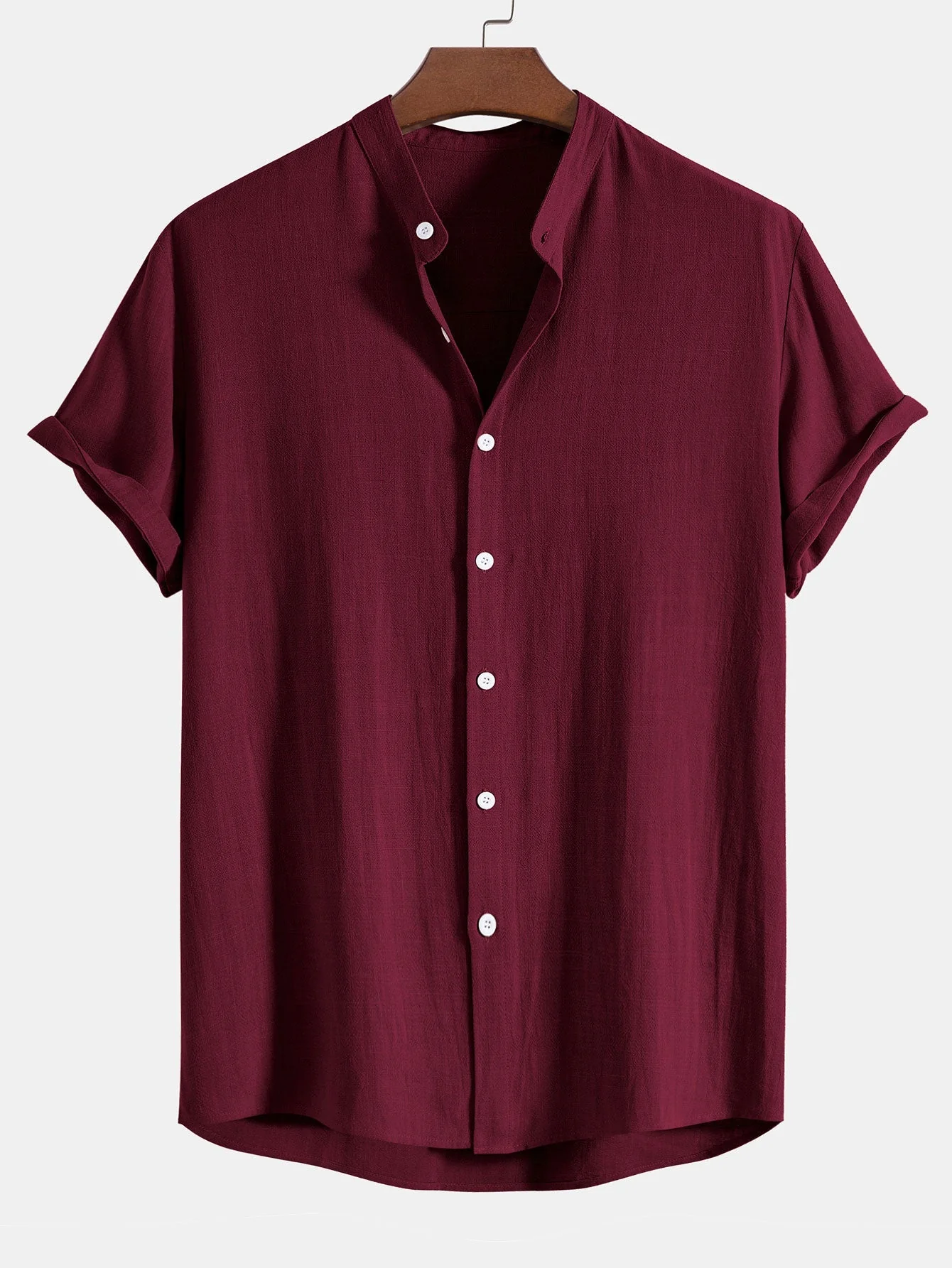 Donato® | Linen And Rayon Blend Stand Collar Shirt & Wrinkle Textured Straight Leg Pants - Image 10