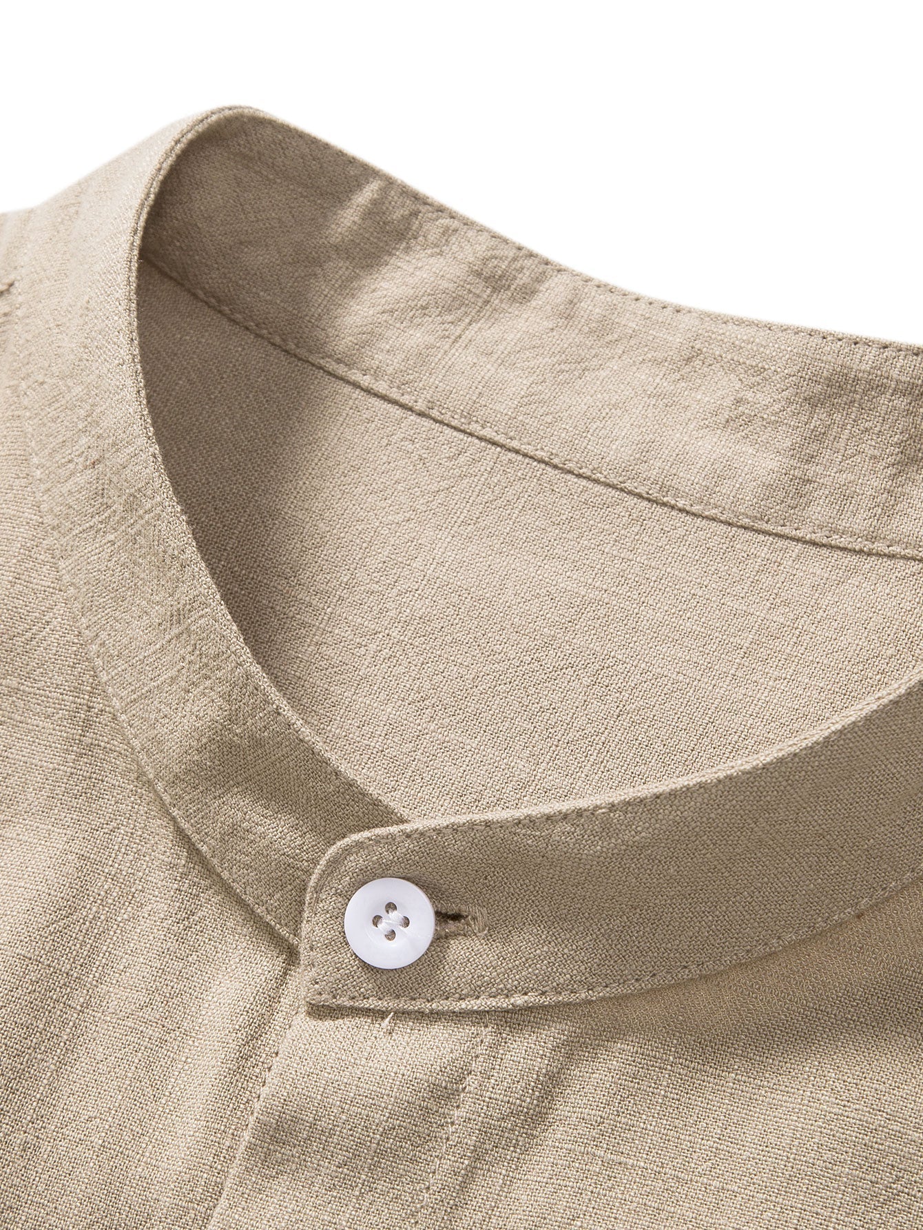 Donato® | Linen And Rayon Blend Stand Collar Shirt & Wrinkle Textured Straight Leg Pants - Image 19