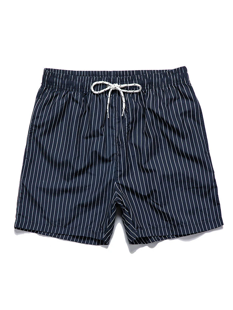 Dorian® | Linen Look Short Sleeve Shirt & Striped Print Swim Shorts - Image 3