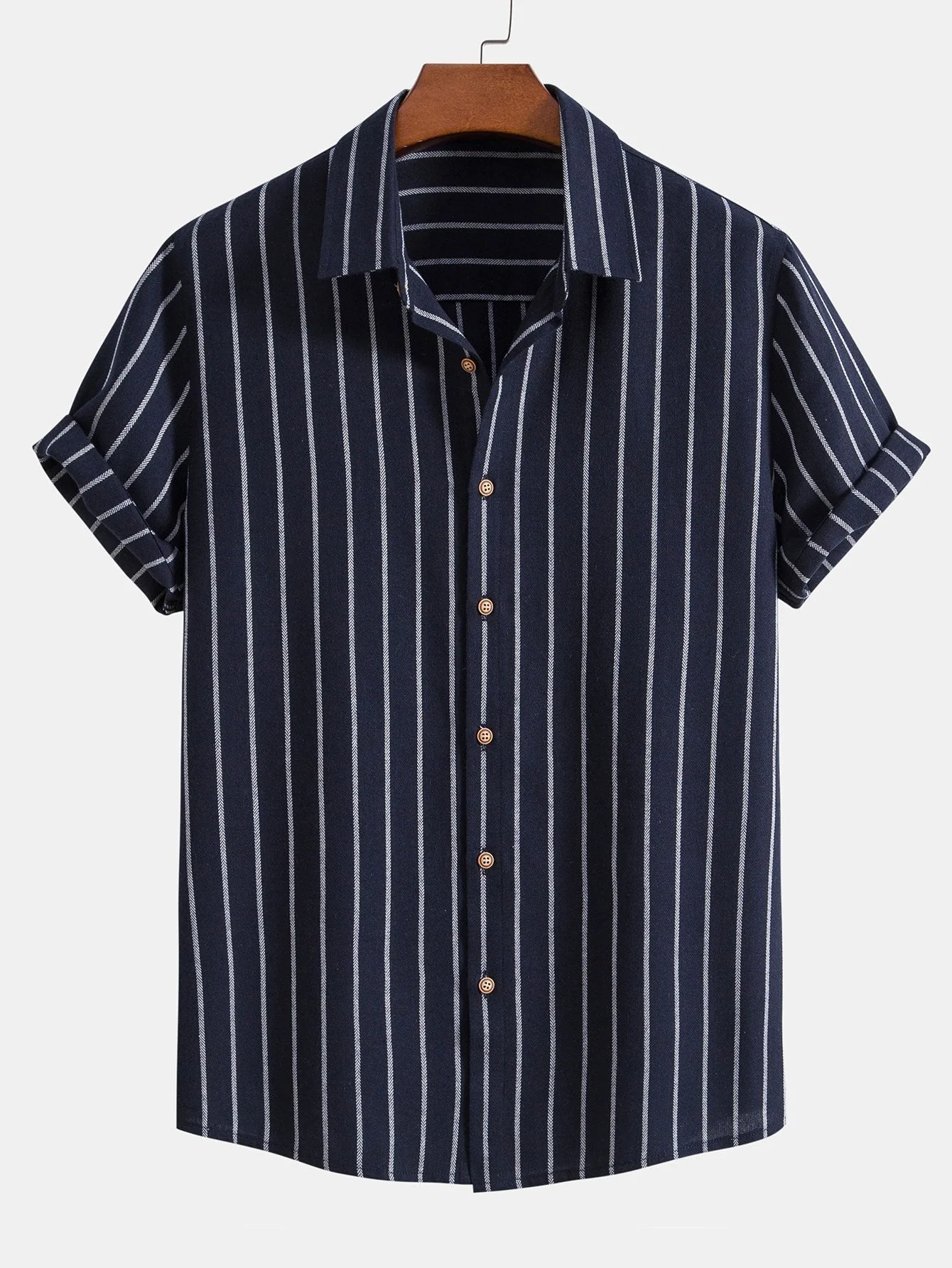 Dorian® | Striped Cotton Buttoned Shirt & Straight Linen Trousers - Image 7