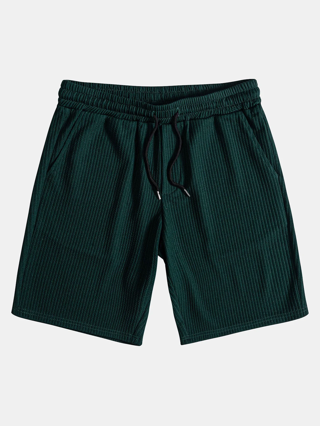 Doug® | Muscle Fit Ribbed Button Up Shirt & Shorts - Image 18