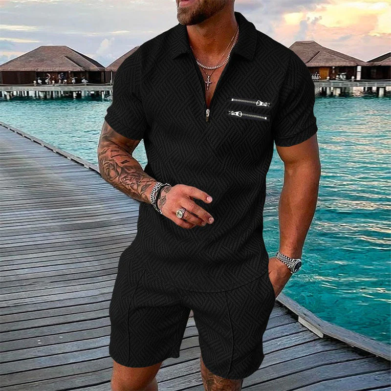 Dougal® | Casual Printed Polo Suit For Men - Image 12