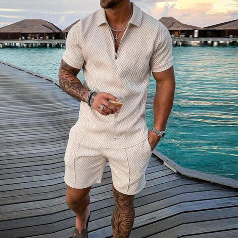 Dougal® | Casual Printed Polo Suit For Men - Image 13