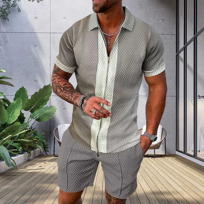 Dougal® | Casual Printed Polo Suit For Men - Image 2