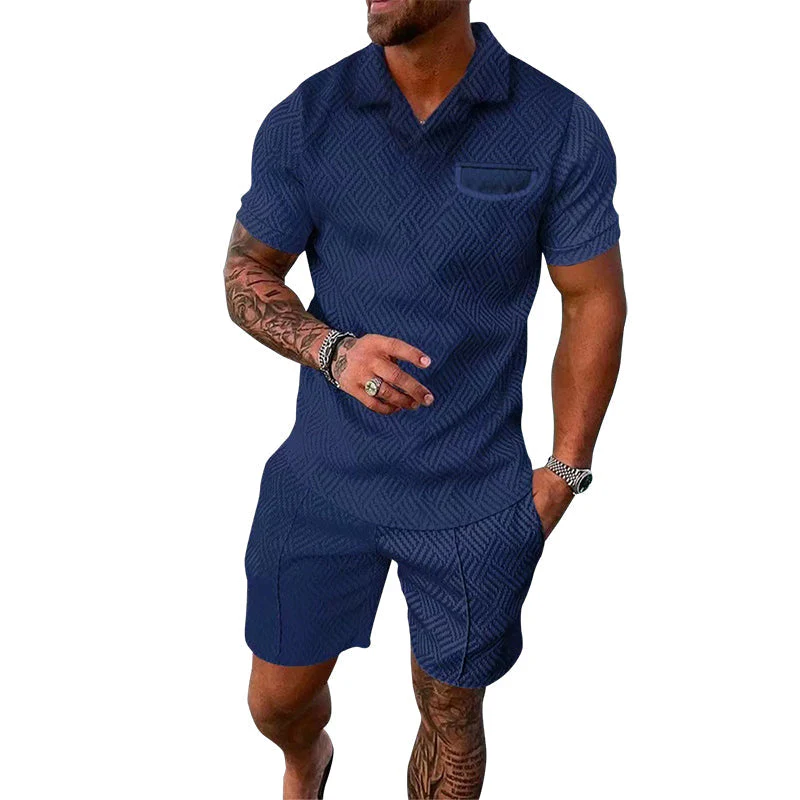 Dougal® | Casual Printed Polo Suit For Men - Image 4