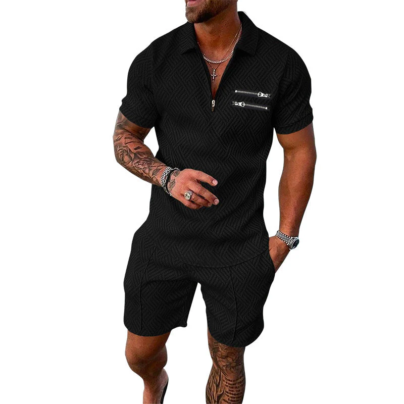 Dougal® | Casual Printed Polo Suit For Men - Image 5