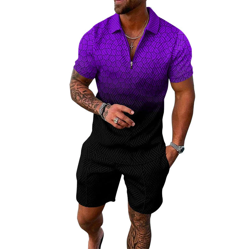 Dougal® | Casual Printed Polo Suit For Men - Image 6
